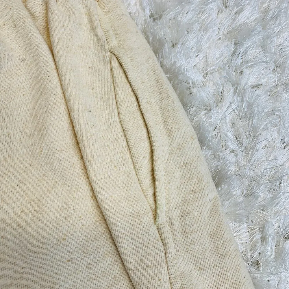 Cream Paperbag Waist Heavy Jersey Shorts Coastal Shorts Sz XS - Image 3