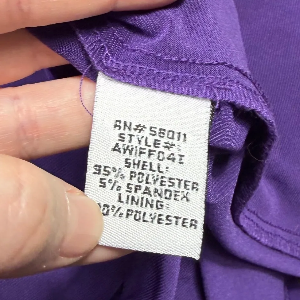 Vintage Y2K Sangria Purple Ruched Keyhole Hi Low Midi Dress Women's Size 4 - Image 6