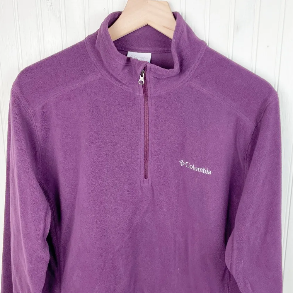 Columbia Women's Purple Quarter Zip Lightweight Fleece Pullover Size Medium - Image 3