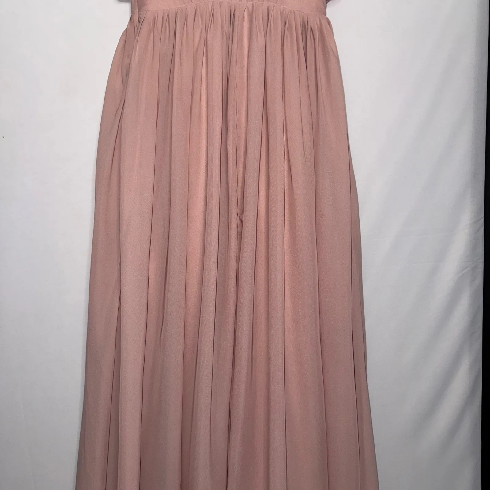 Blush Pnk Bridemaid Style Floor Length Formal Dress Short Sleeve Gown Size 2 - Image 11