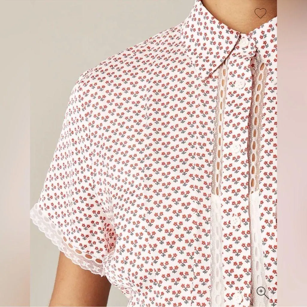 J.Crew Wren lace-trim shirtdress in glossy twill - Image 2