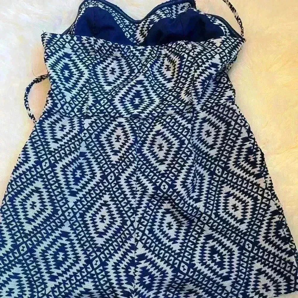 Jack by BB Dakota Blue & Gray Tribal Print Romper sz 8 - Image 4