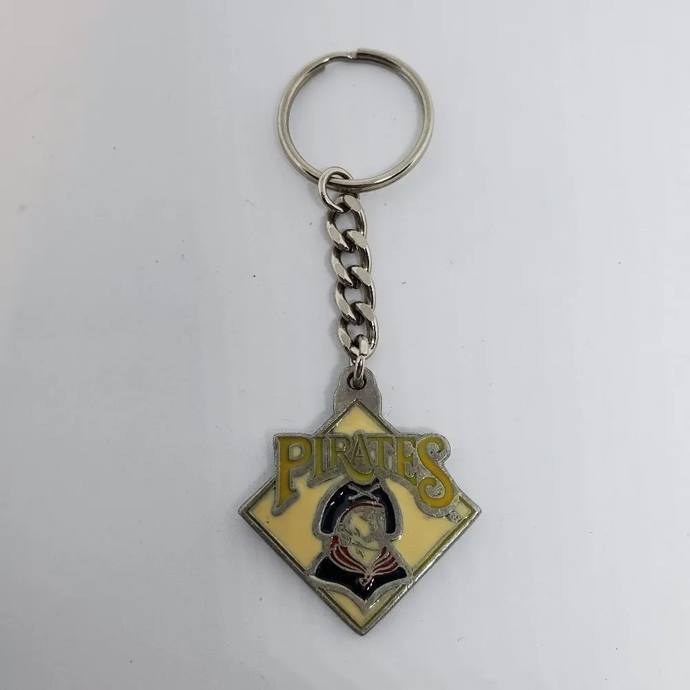Vintage Pirates Baseball Fine Pewter Keychain Yellow - Image 3