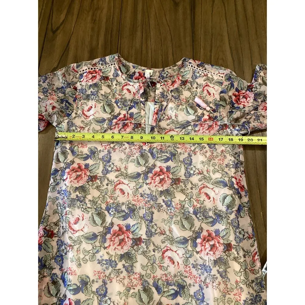 RAGA victoria Floral Lined Long Sleeve Drop Waist Maxi Dress Multicolor M - Image 7