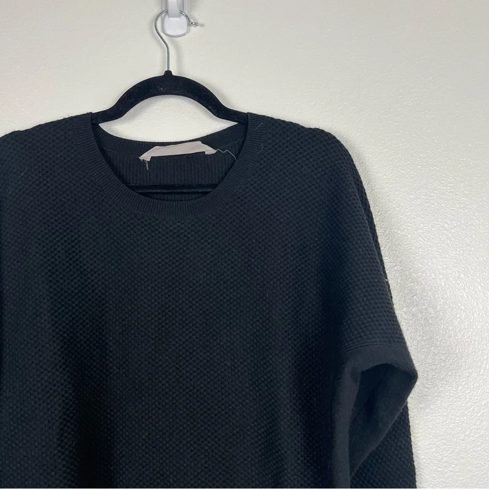 Athleta Waffle Knit Sweater Black Sz‎ S - Image 3
