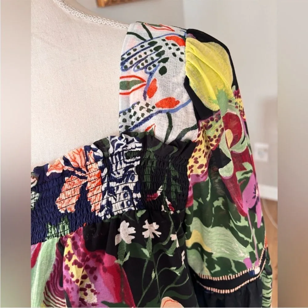 NWT Anthropologie Lil Sire floral tropical bohemian blouse size SP - Image 8