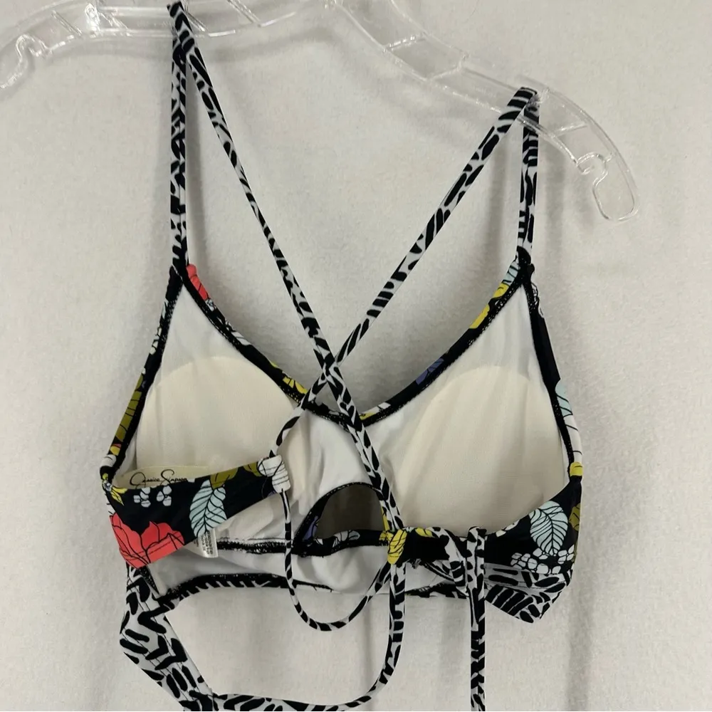 Jessica Simpson Floral Strap Bikini Swim Top Womens Small Multi Y2K - Image 6