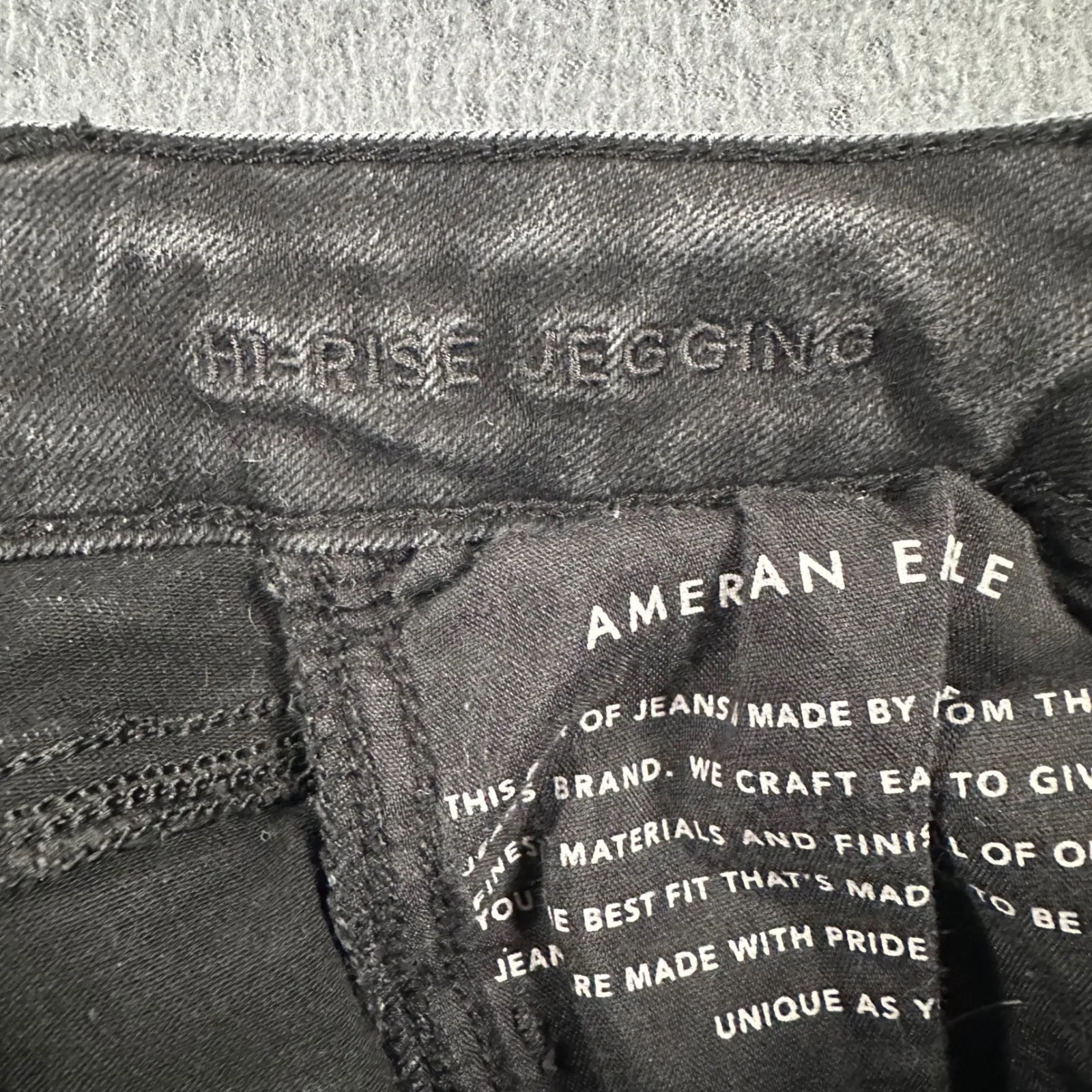 American Eagle Hi-Rise Jeggings Size 00 Regular Black Wash Denim Skinny Jeans - Image 5
