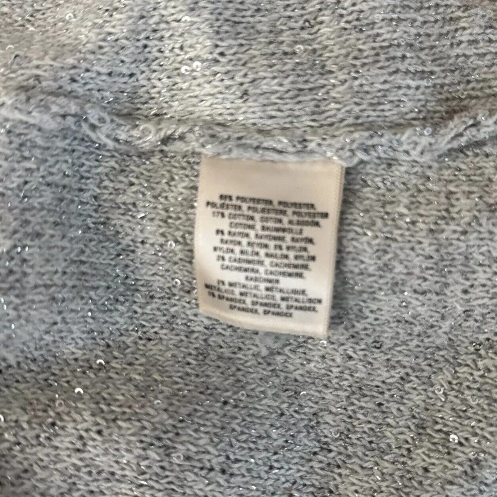 Anthropologie Knitted & Knotted Sweater Women Small Gray Open Knit Shimmmer Boho - Image 9