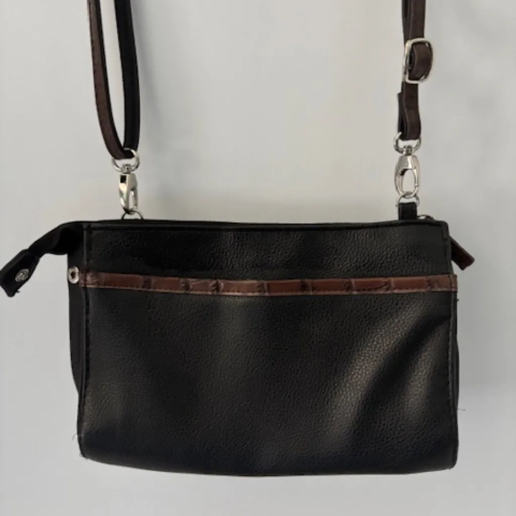 Braciano Black Brown Silver Buckle Bling Compact Modern Classic Statement Chic - Image 6