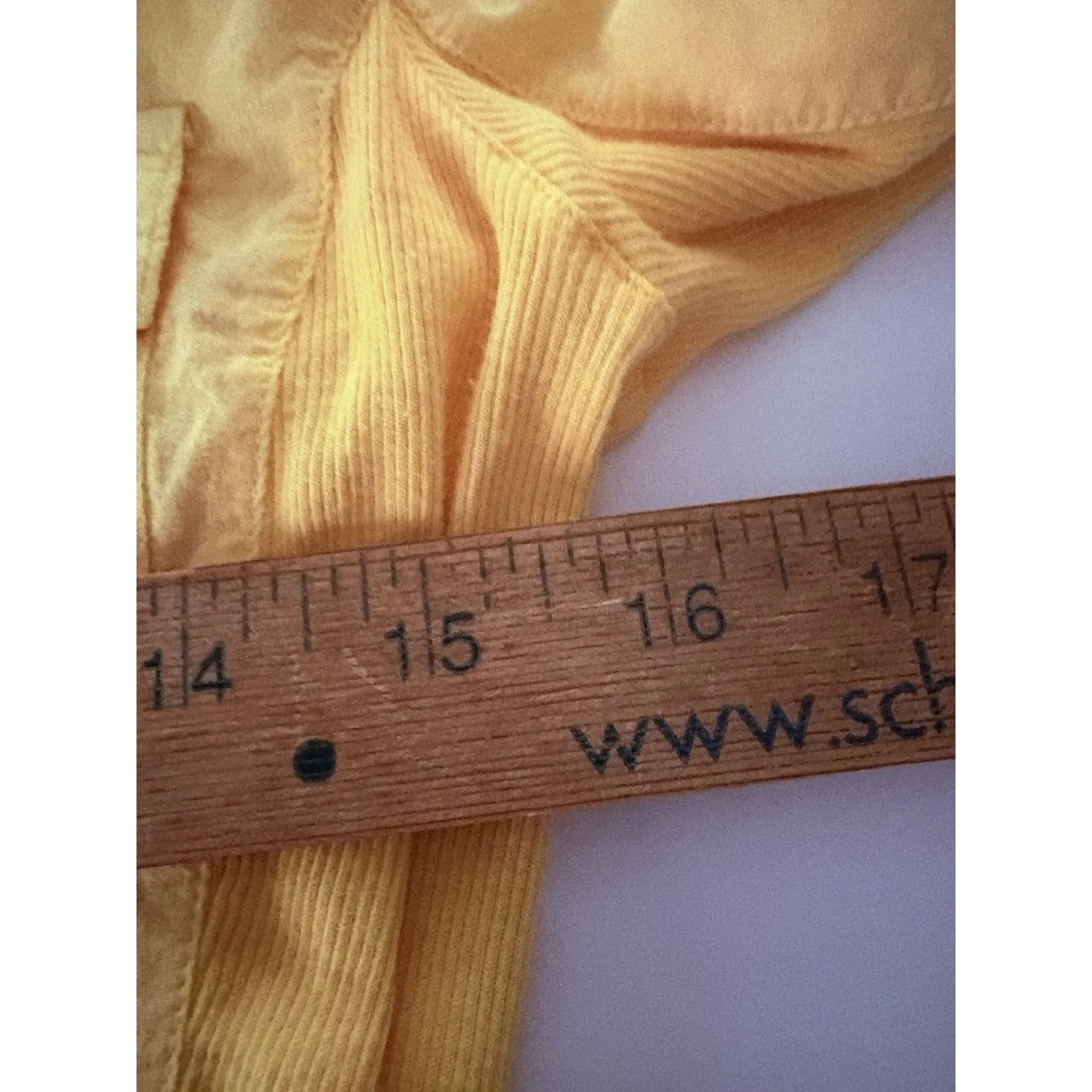 James Perse Shirt Womens 2 (M) Yellow Ribbed Slub Sides Roll Tab Sleeve Fitted - Image 8