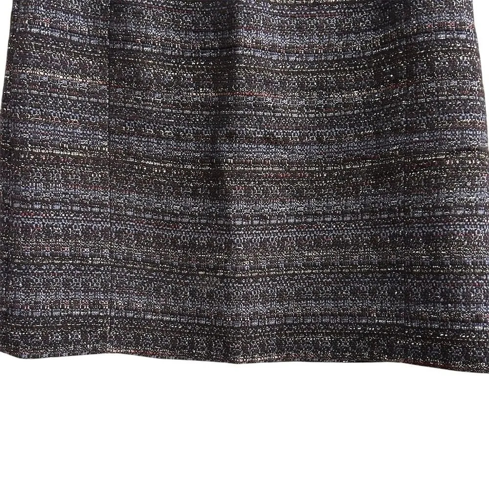 Brooks Brothers Women's A-Line Tweed Skirt Black Size 12 Knee Length - Image 9