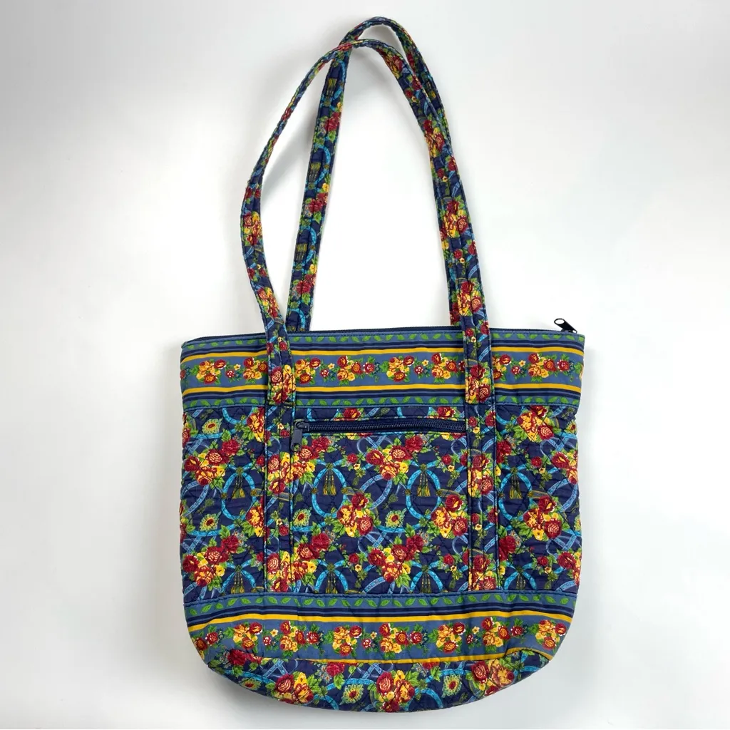 Floral Tote Bag Quilted‎ Women Shoulder Purse Momcore Zip - Image 3