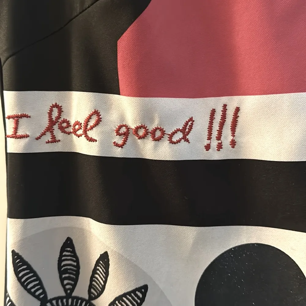 Desigual Designer I Feel Good Black, Red, White Patterned sheath Dress S - Image 4