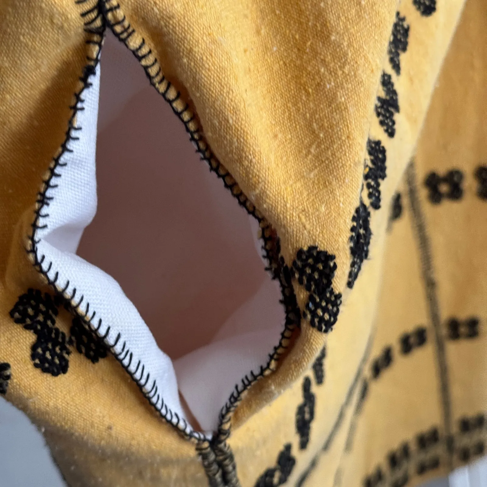 Pippa Holt Kaftan No.171 Three Panel Maxi Kaftan Yellow Black One Size Size undefined - Image 9