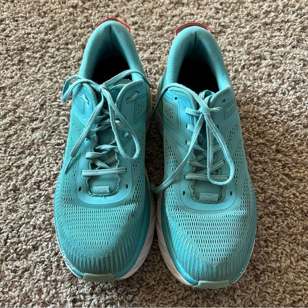 Hoka One Bondi 7 Road Running Shoes Aquarelle Eggshell Blue Size 11 - Image 12