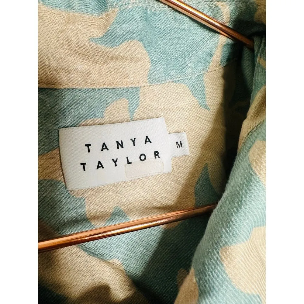 TANYA TAYLOR Blue Floral Cotton Zip Up Front Skye Mini Romper Size Medium - Image 10