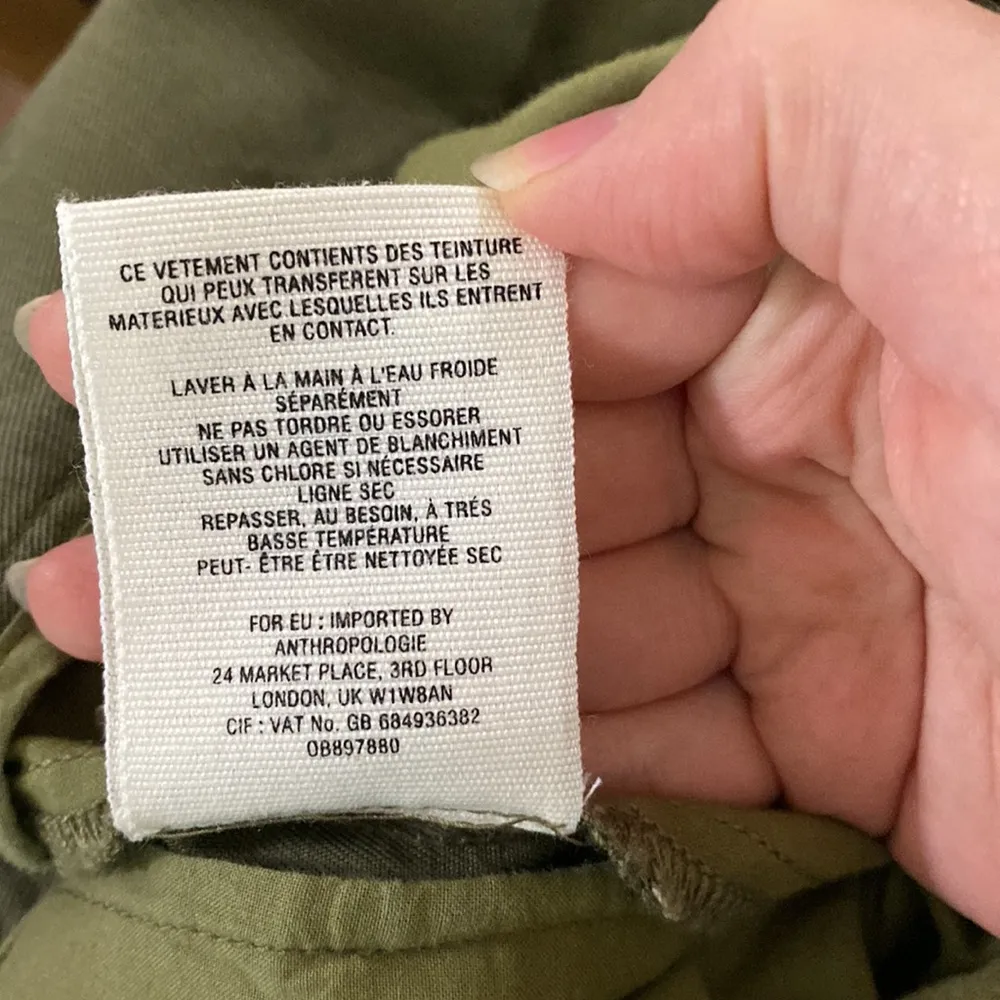 Anthropologie Cartonnier olive green tie waist cropped pleated trousers size 10 - Image 13