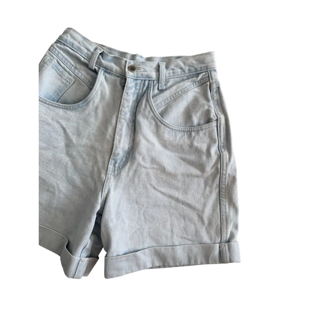 BILL BLASS Vintage Light Wash Cuffed 100% Cotton High Waist Jeans Shorts Size 6 - Image 9