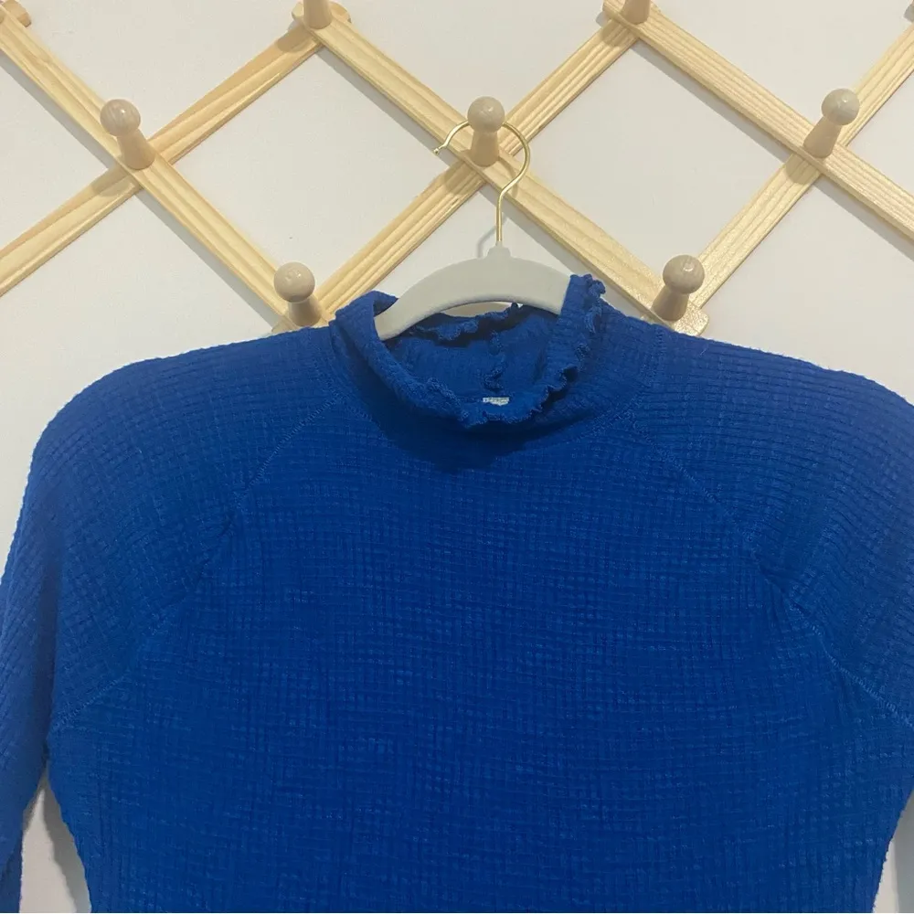 Intimately Free People Royal Blue Mock Neck Waffle Knit size XS - Image 5