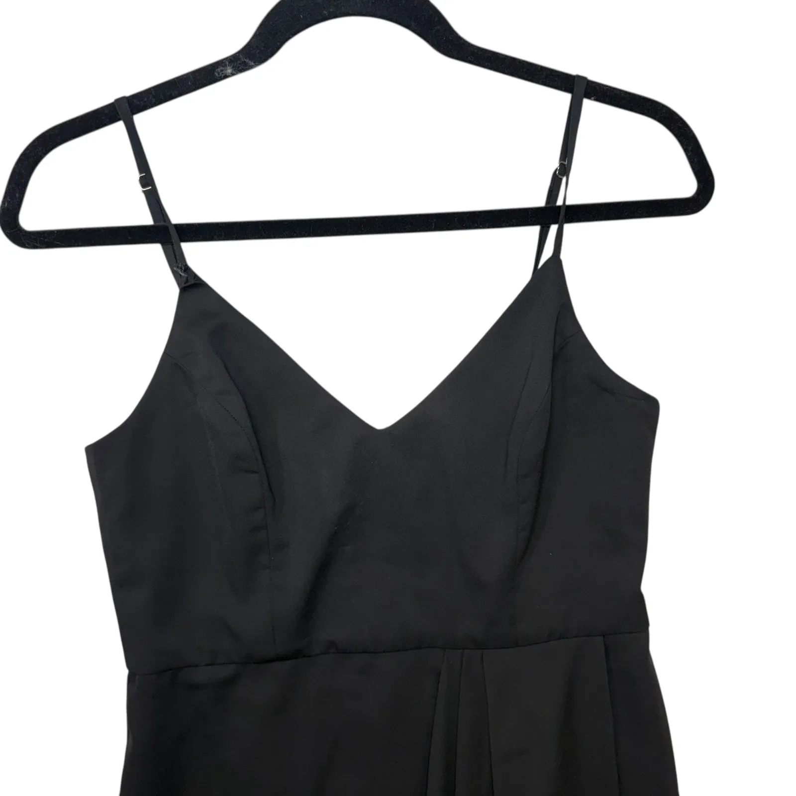 Lulus Black V Neck Spaghetti Strap Draped Midi evening Party elegant Dress S - Image 4