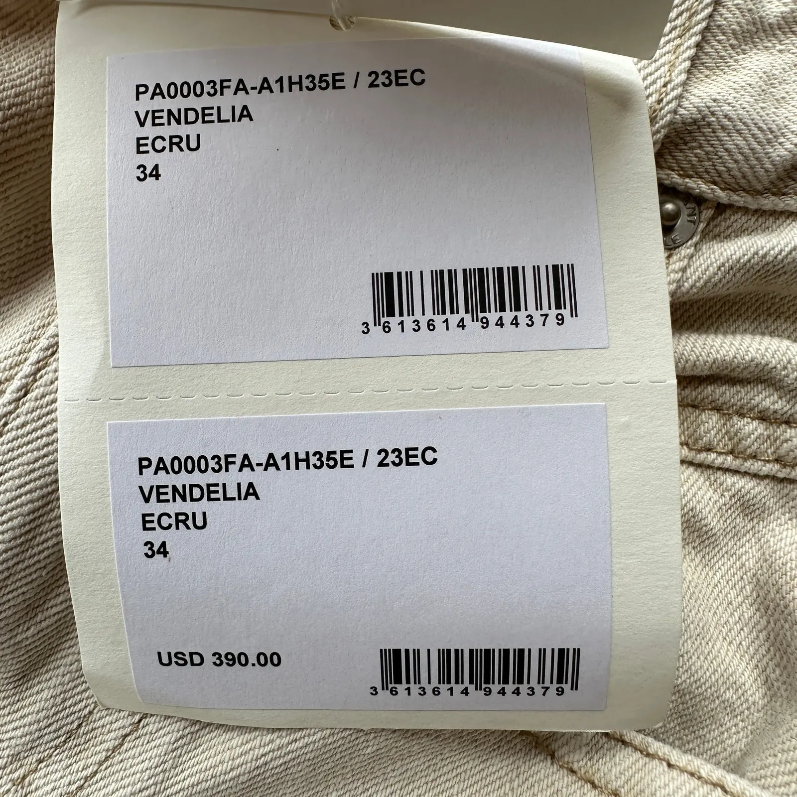 Isabel Marant White Straight Jean SIZE 24 Rigid Denim Quiet Luxury $390 NEW - Image 8