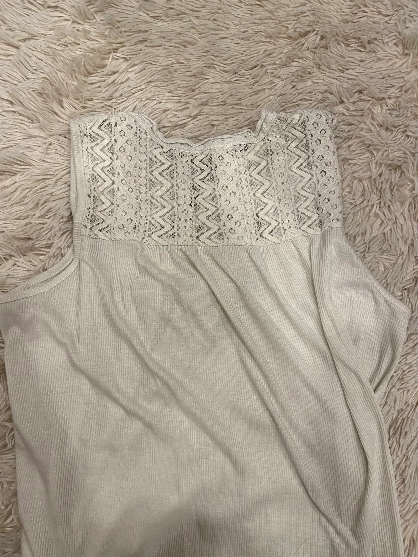 White Lacy Tank Top - Image 2