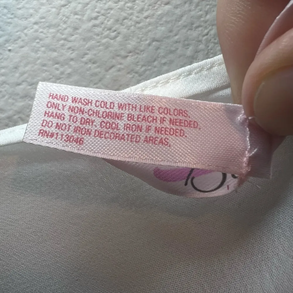 Belle Nuit Intimates Tie Waist Sheer Robe Ivory Beaded Embroidered Bridal Medium White - Image 14