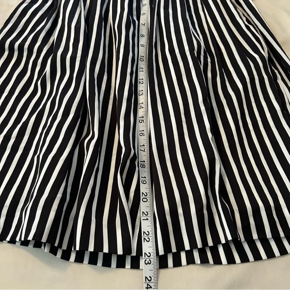 J. Crew Mercantile Womens Size 10 High Waisted Black White Striped Pleated Skirt - Image 10