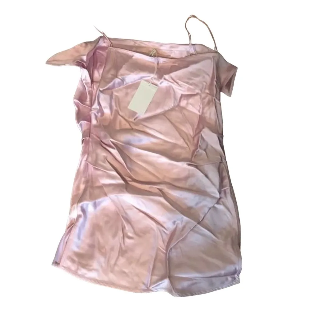 HELMUT LANG Front Drape Satin Top Rose Quartz Size‎ 2 NWOT - Image 6