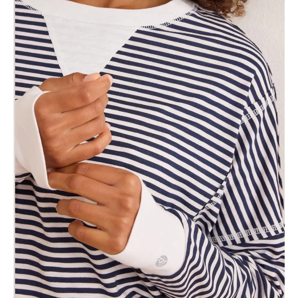 AS Revival Navy Striped Long Sleeve Tee size large Black - Image 3