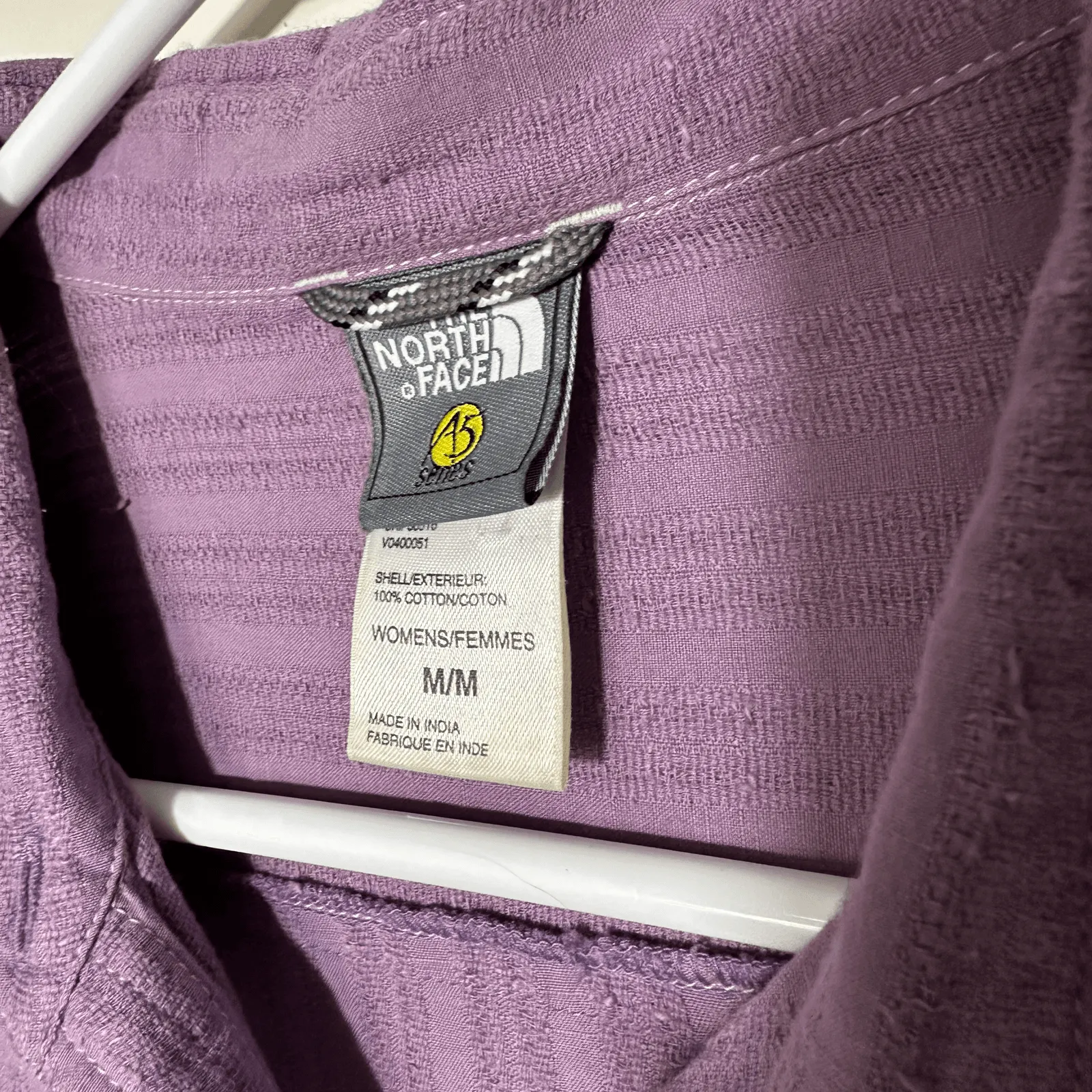 The North Face A5 Series Womens Button Up Shirt Top M Purple Long Sleeve‎ Cotton - Image 2