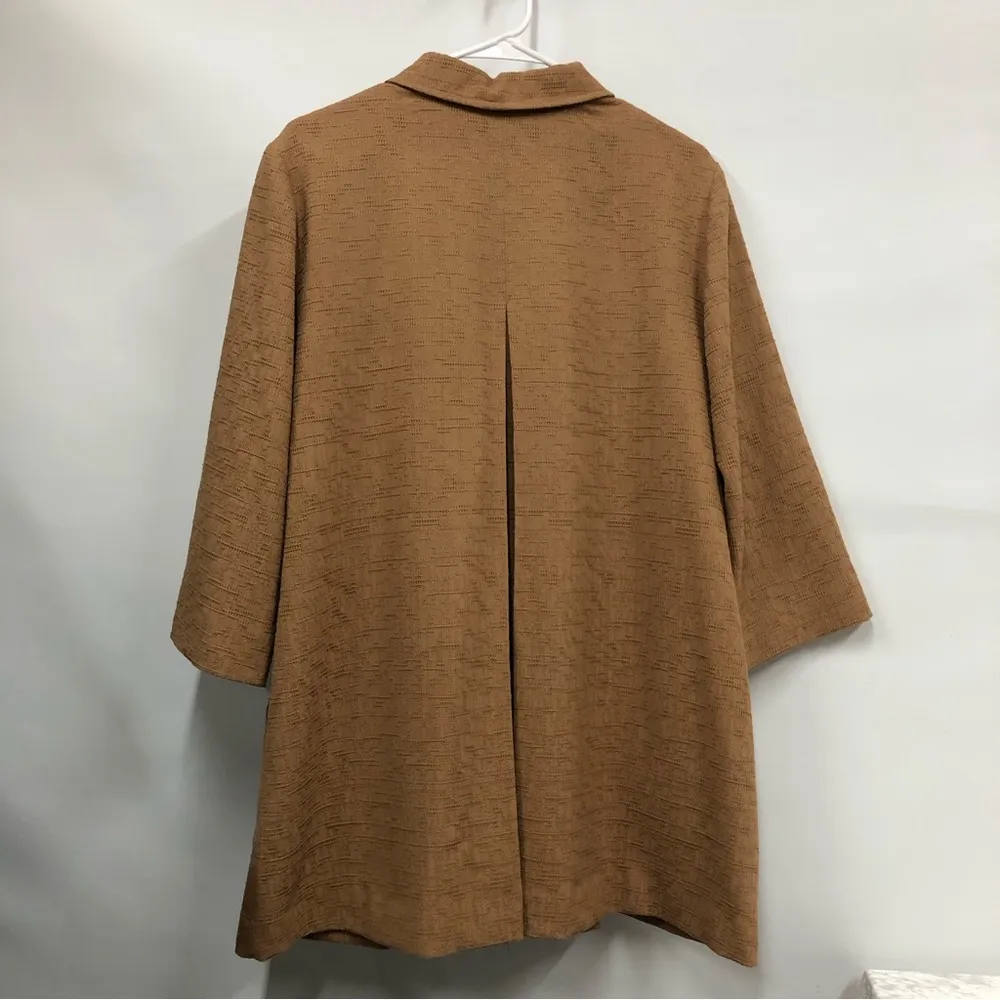 Chico’s Copper Brown Textured Jacquard Jacket women’s Chico’s Size 2; US Size L - Image 2