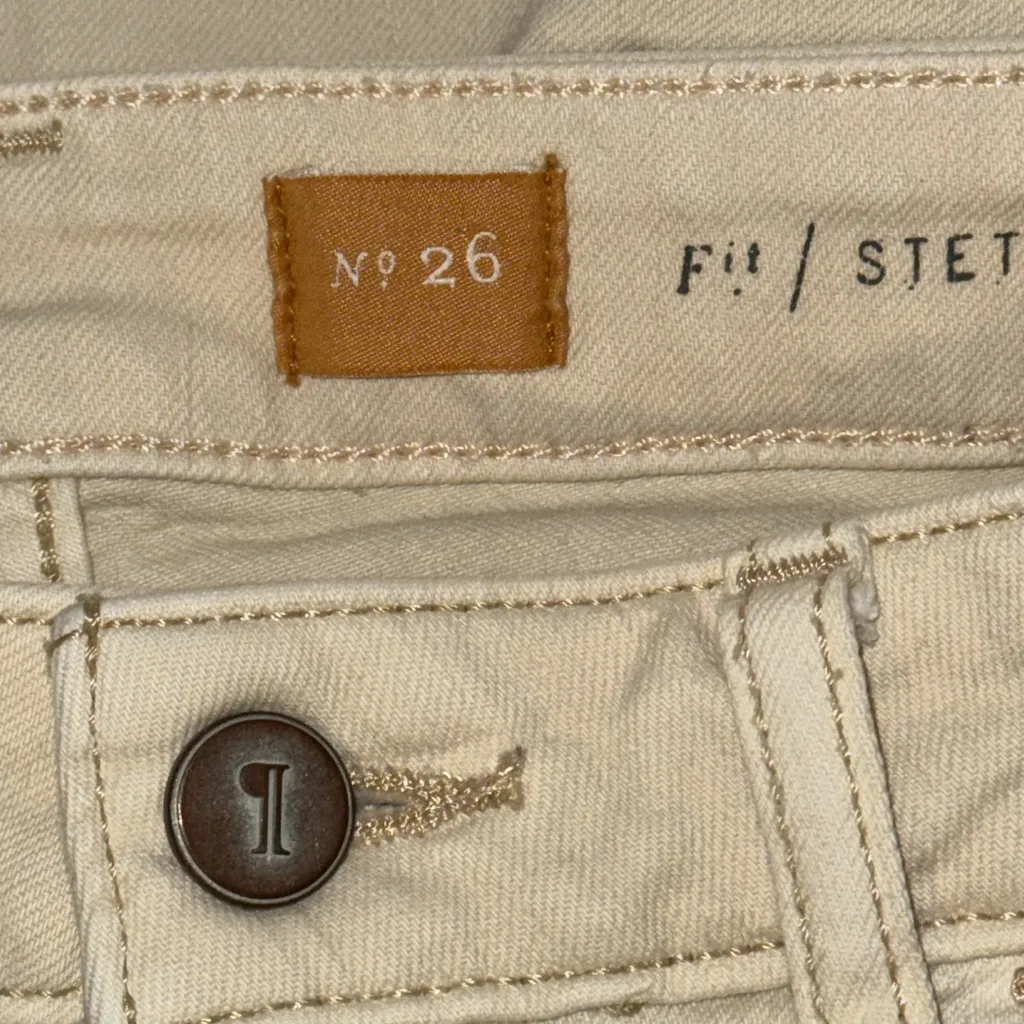 Anthropologie Pilcro Mid Rise Skinny Jeans Cream Ivory Women’s 26 - Image 8