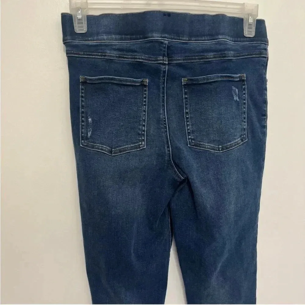 NWOT Spanx Denim Ankle Skinny Distressed Med Wash Jeans BUTT LIFTER Size Medium - Image 7