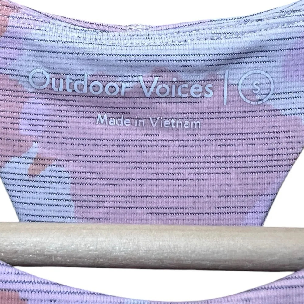 Outdoor Voices Techsweat Camo Coral Longline Sports Bra Size Small - Image 6