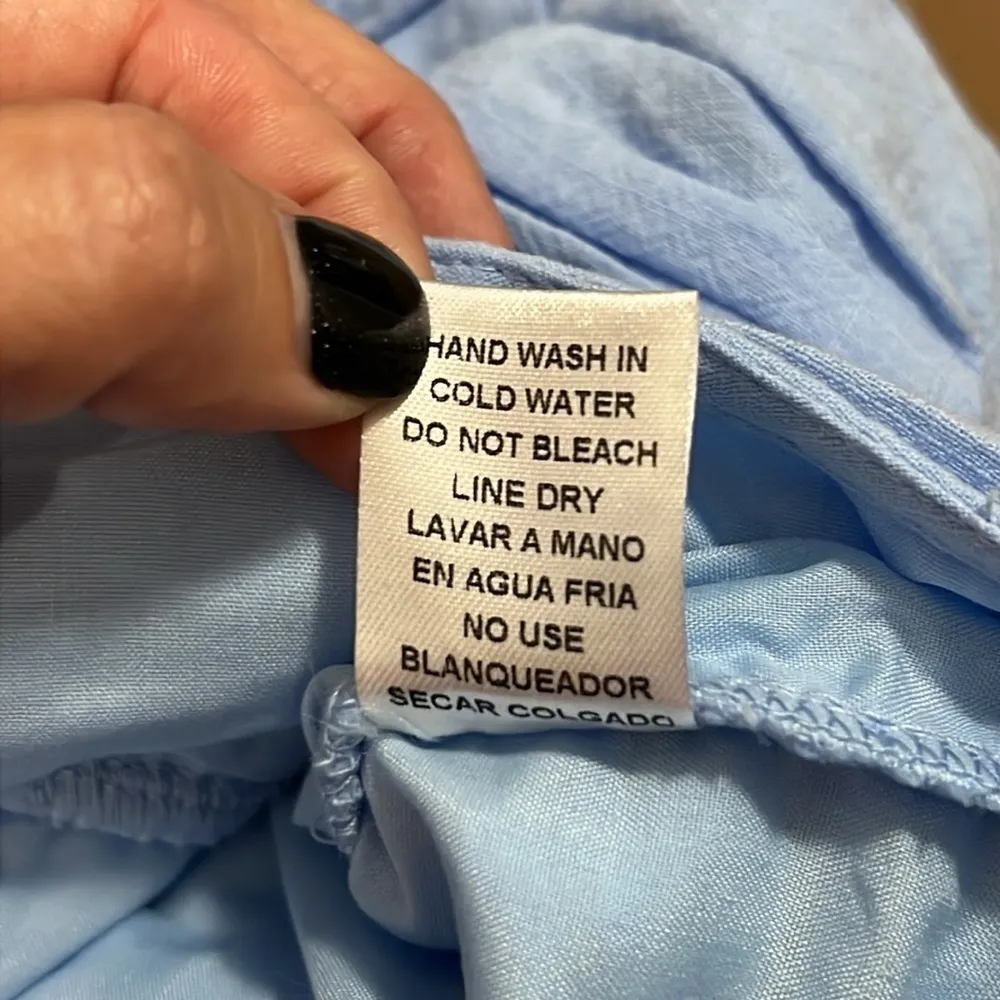 ENTRO sz medium blue pleated cropped sleeveless ruffle sleeve summer top casual - Image 6