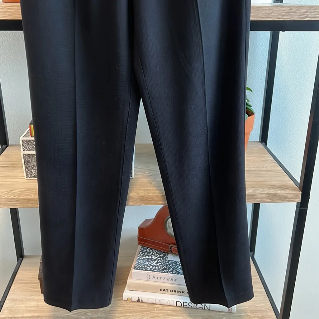 Tommy Bahama Waxed Silk High Rise Black Trouser Pant, 4 - Image 3