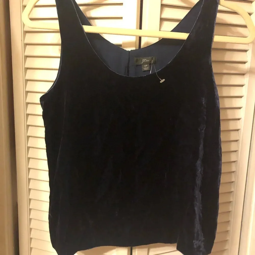 NWT J.CREW NAVY BLUE VELVET CAMISOLE - Image 2