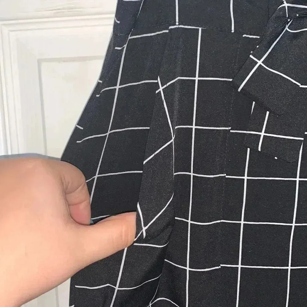 SHEIN Tie Waist Plaid Pants Size S - Image 7