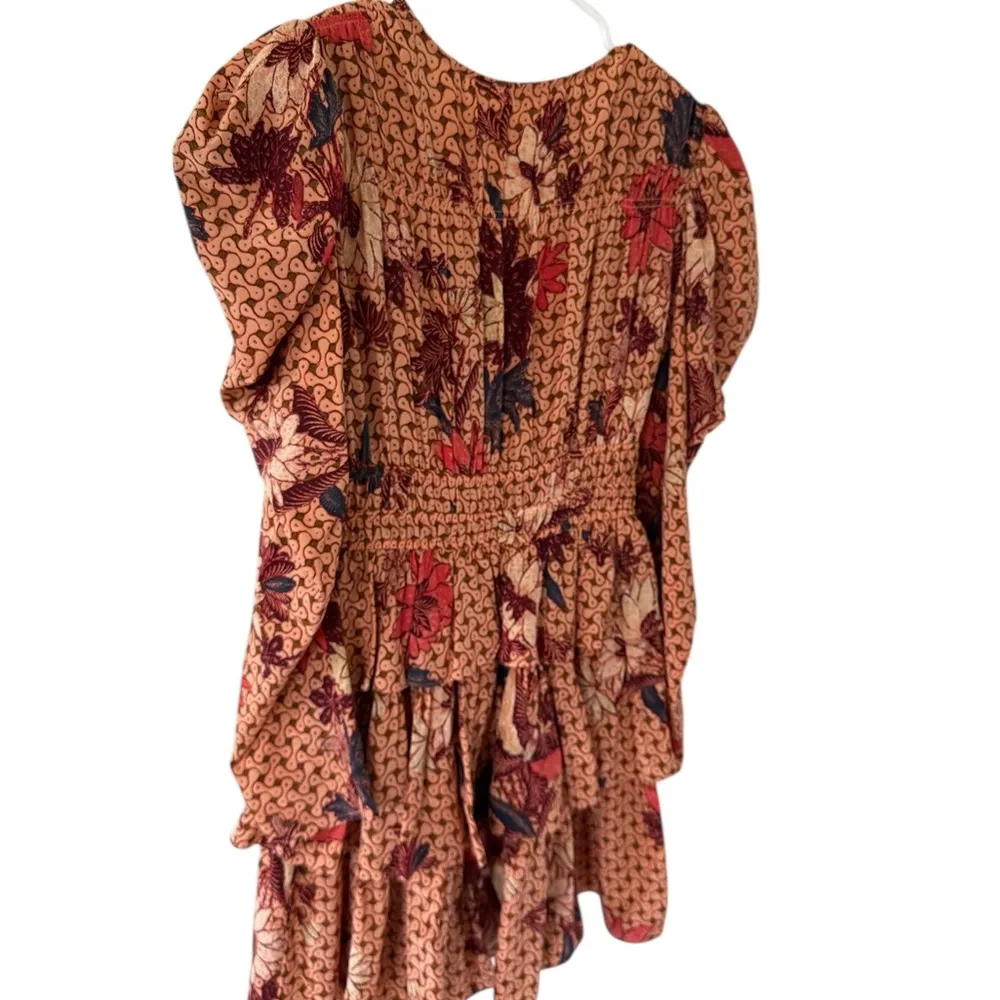 Ulla Johnson Oni Ruffled Printed Silk Crepe De Chine Mini Dress - Image 9