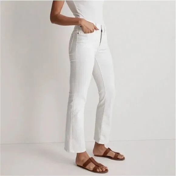 NEW‎ Madewell Kick Out Crop Jeans in pure white, 24 - Image 3