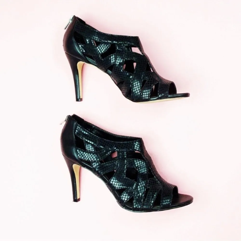 Calvin Klein Kiani Python Embossed Leather Sandals A8 - Image 3