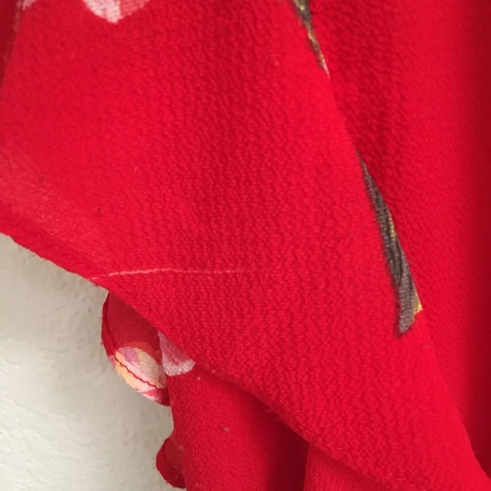 UMGEE red floral print ruffle romper S - Image 9