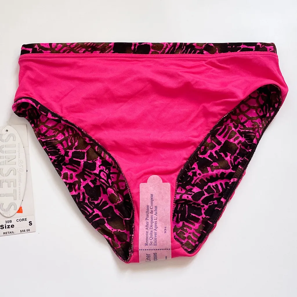 Sunsets Pink Brown Animal Print High Waist Seamless Bikini Bottoms NWT Small - Image 6