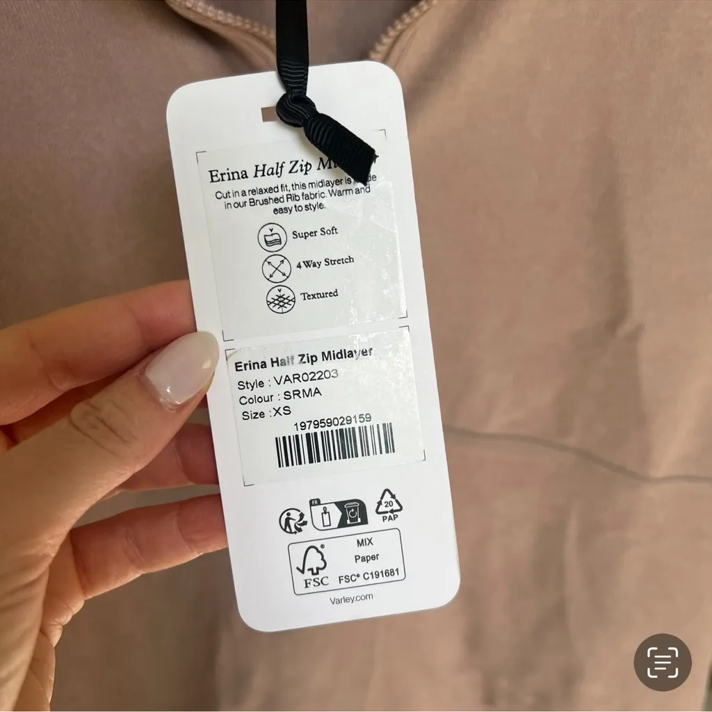 Varley NWT  Erina Half-Zip Sweat Pullover in Shadow Rose Marl - Image 7