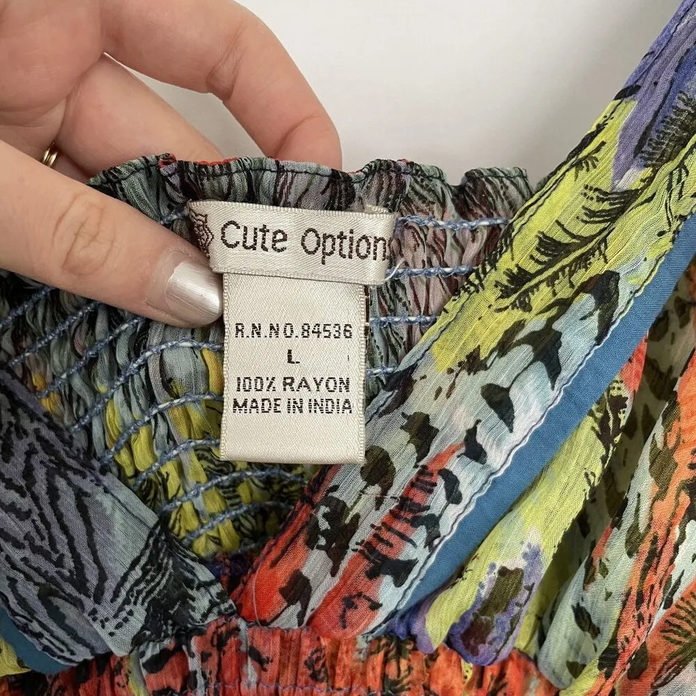 Cute Options colorful sheer rayon dress maxi dress v - Image 4