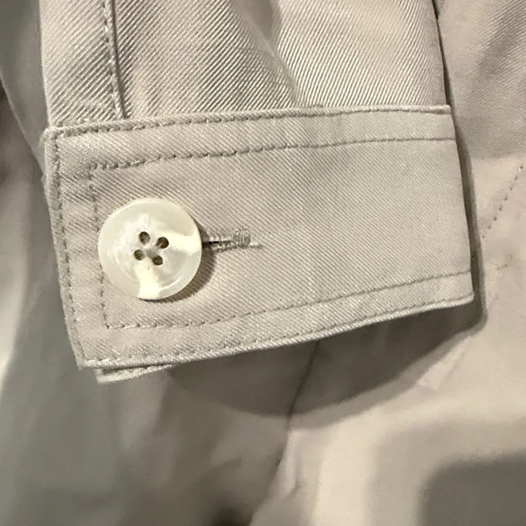 L'Academie Dylan Romper Khaki Twill Button Front Long Sleeve Pockets Medium - Image 7