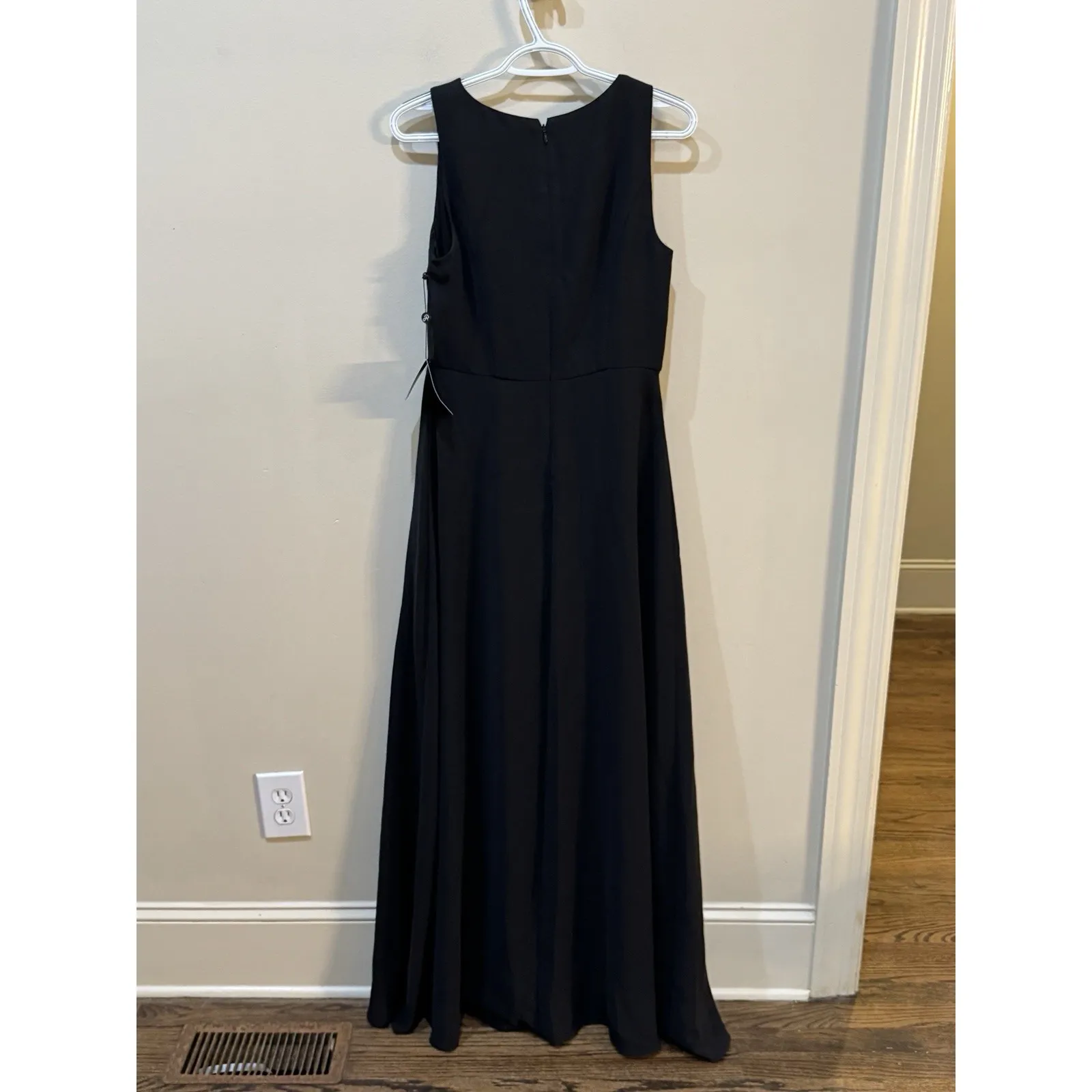 ADRIANNA PAPELL Colorblock Jumpsuit With‎ Skirt Overlay In Black Ivory Cocktail - Image 5