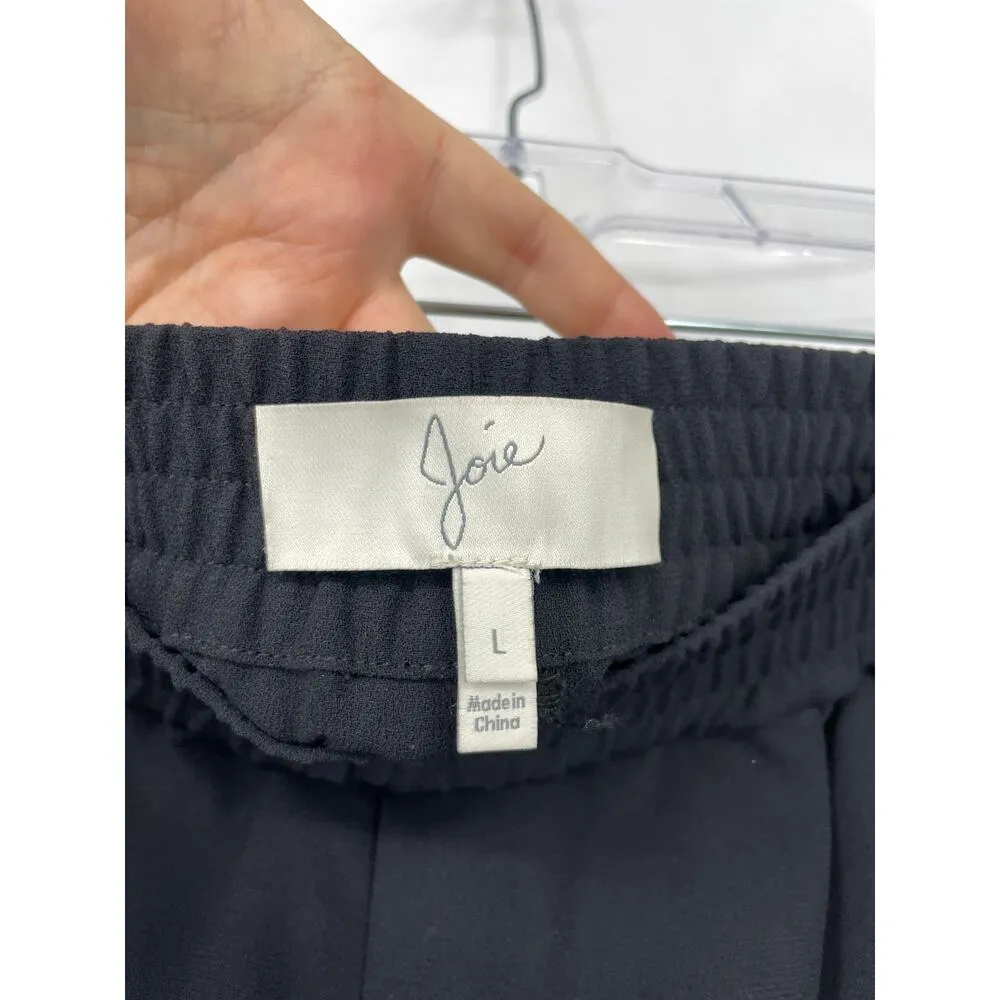 Joie Pants Womens Large Mariner Jogger Black Caviar Cropped Relaxed Crepe - Image 4